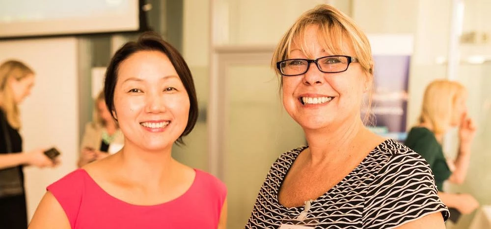 Invest Liverpool's Ellen Cutler (right) with a member of the Qiandongnan delegation