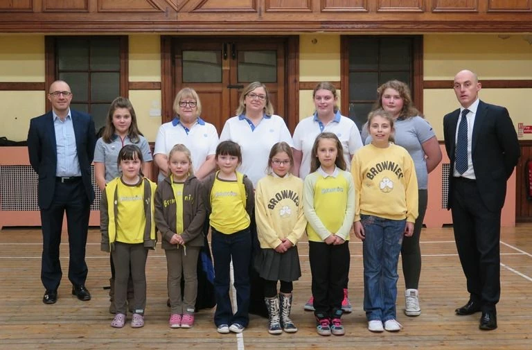 Michael Price and Jonathan Graham of Inward Revenue with the Beeston Brownies