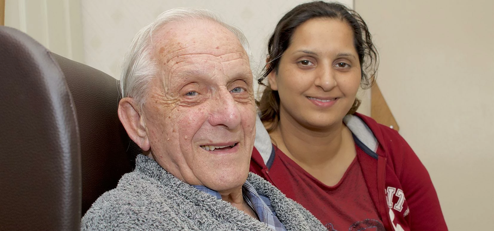 Manjit (right) is a personal assistant to Ray, ensuring he can still live an independent life 