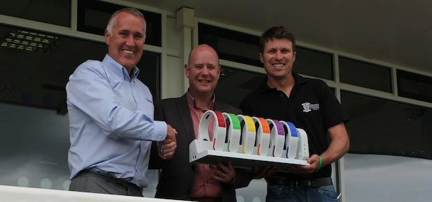 Malcolm Humble (Opsol UK) presents Paul McCairns (NEAS) and Gordon Muchall (Durham CCC) with their S