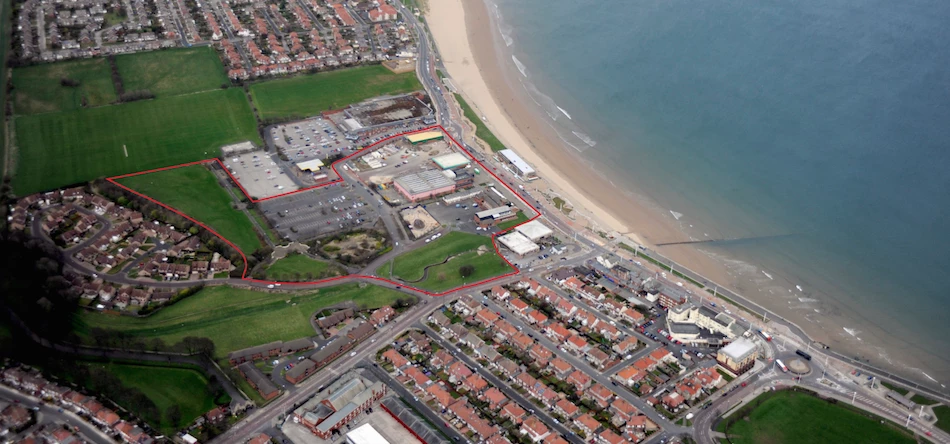 Aerial shot of Seaburn showing the area within Siglion’s masterplan.
