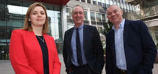 From left, Lisa Ward from Enterprise Ventures, Martyn Best and Chris Bull