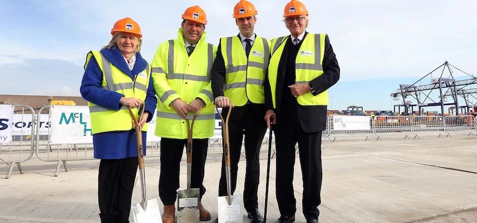 L-R Councillor Sue Jeffery, David Robinson - PD Ports’ CEO, James Wharton MP and Lord Heseltine