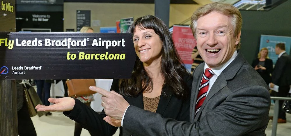 Lisa Buckley Ryanair’s Sales Manager and Tony Hallwood, Leeds Bradford Airport’s Aviation Developmen