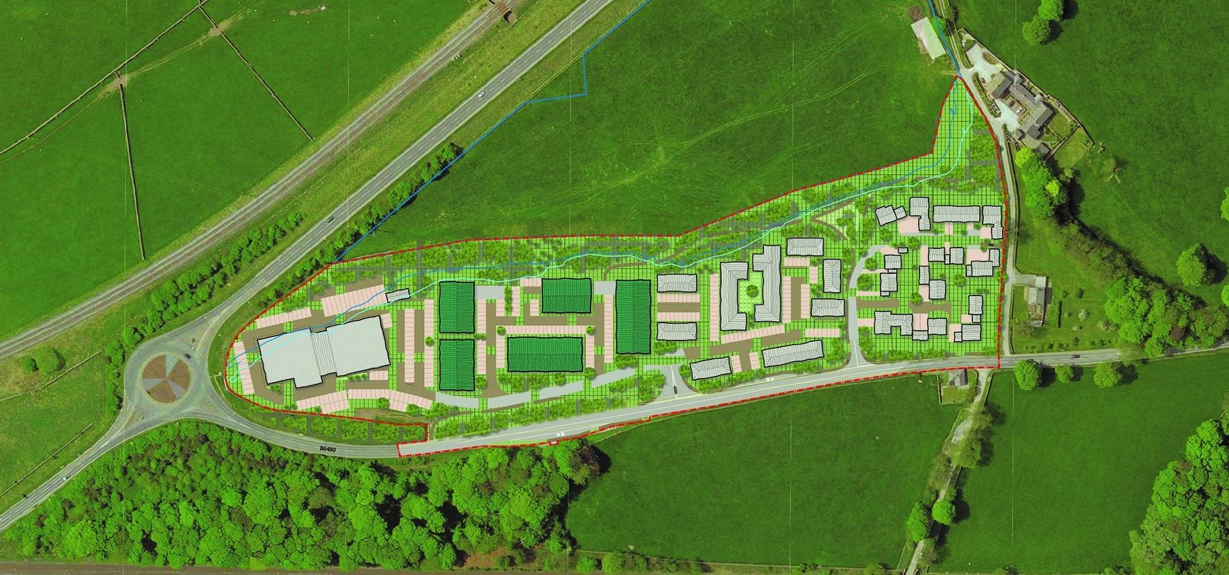 Site plan of Anley Crag Business Park.