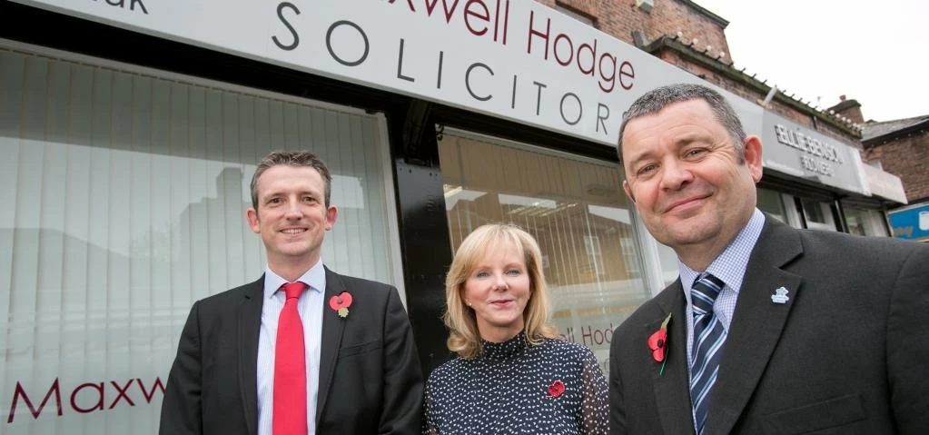 Simon Leyland and Denise Scouler  from Maxwell Hodge Solicitors  with Andy Webster from Royal Bank o