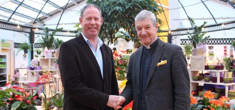 Barton Grange MD Guy Topping (left) with cathedral dean Christopher Armstrong