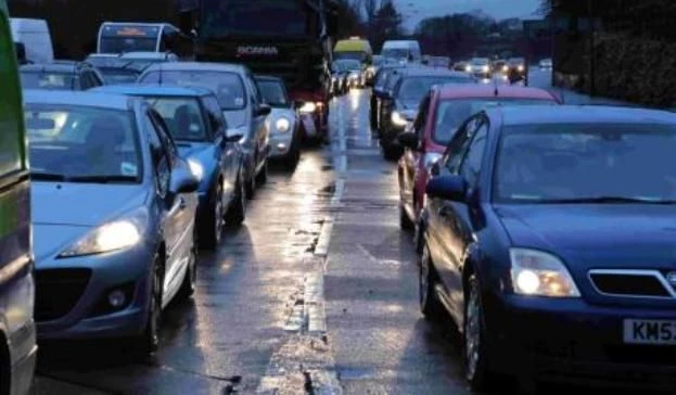 Cars queuing
