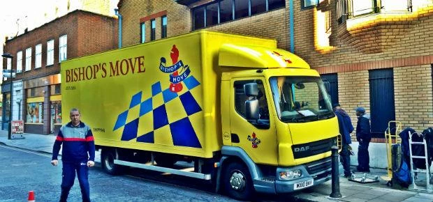 Bishop's Move lorry outside Richmond office