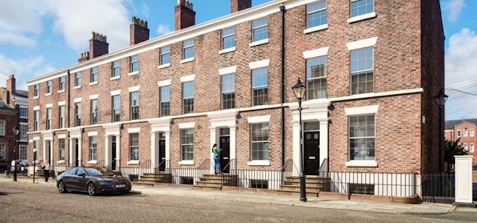 The terraced homes on Percy Street