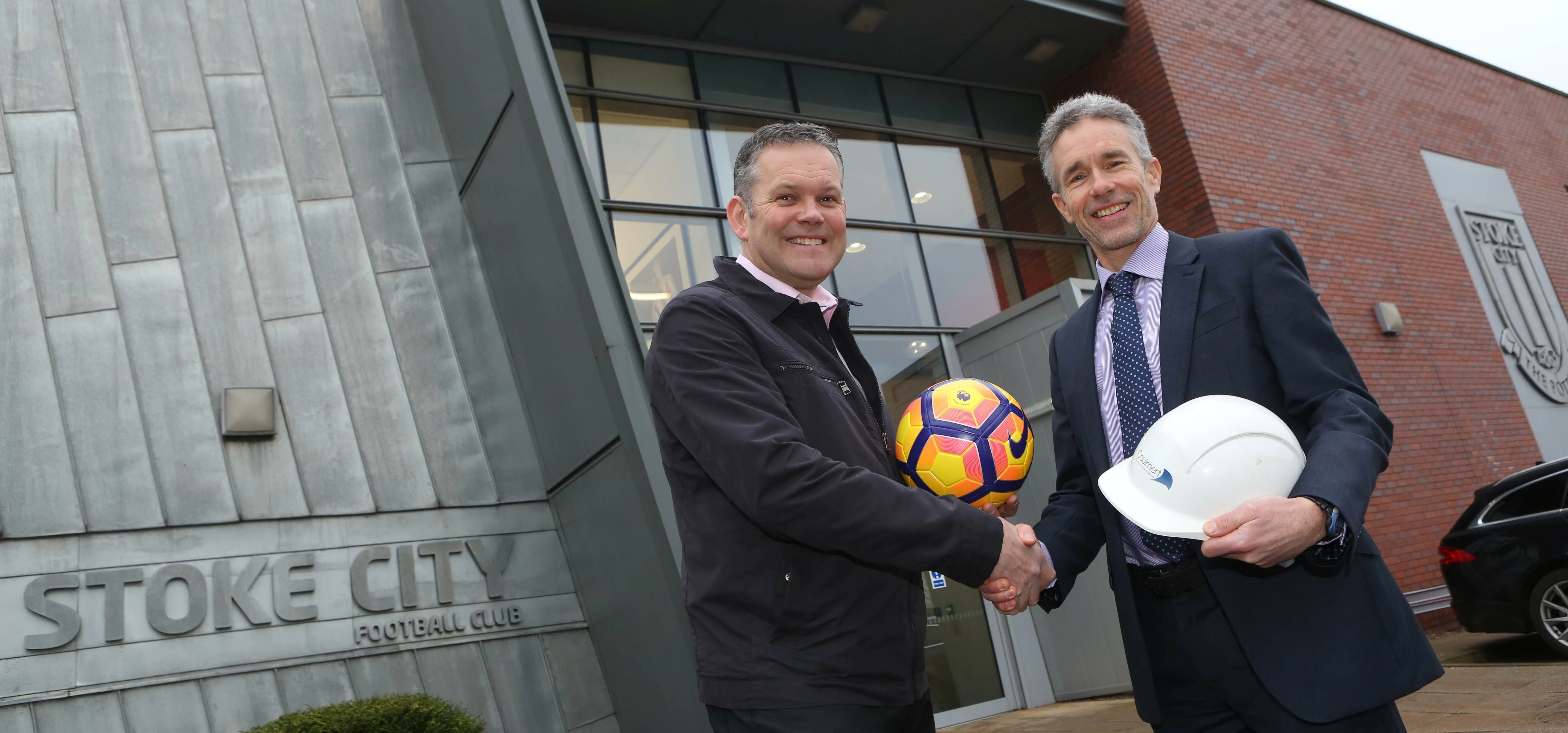 Stoke City Football Club managing director Richard Smith with Caulmert associate director Jonathan S