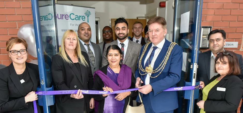 The Lord Mayor of Leeds officially opens SureCare North Leeds.