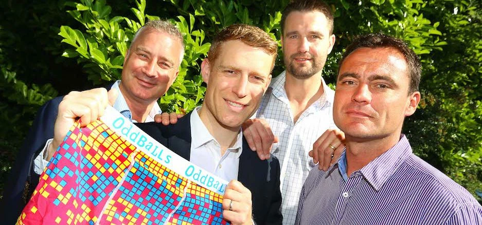 (from left) Paul Varley of Oddballs, Chris Parker of NEL and Richard Metcalfe and Steve Harper of Od