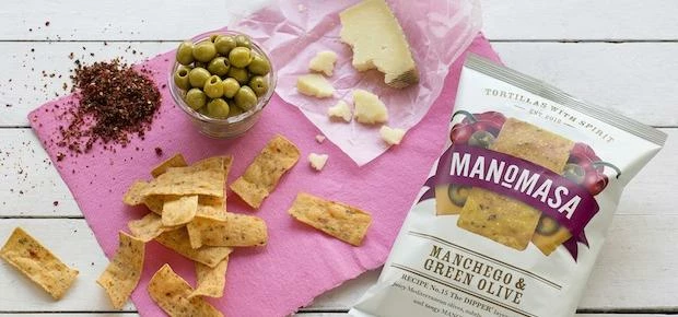 Manchego and green olive - pack and ingredients 