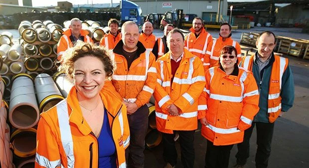 Naylor Industries’ Bridie Warner-Adsetts with members of the clayware division’s management team (l-