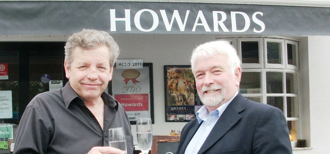 Peter Holligon and Graham Howard toast their 5 stars
