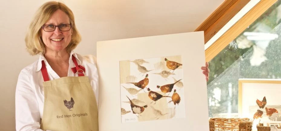 Artist Julia Burns has expanded her business red Hen Originals and doubled sales after signing up to