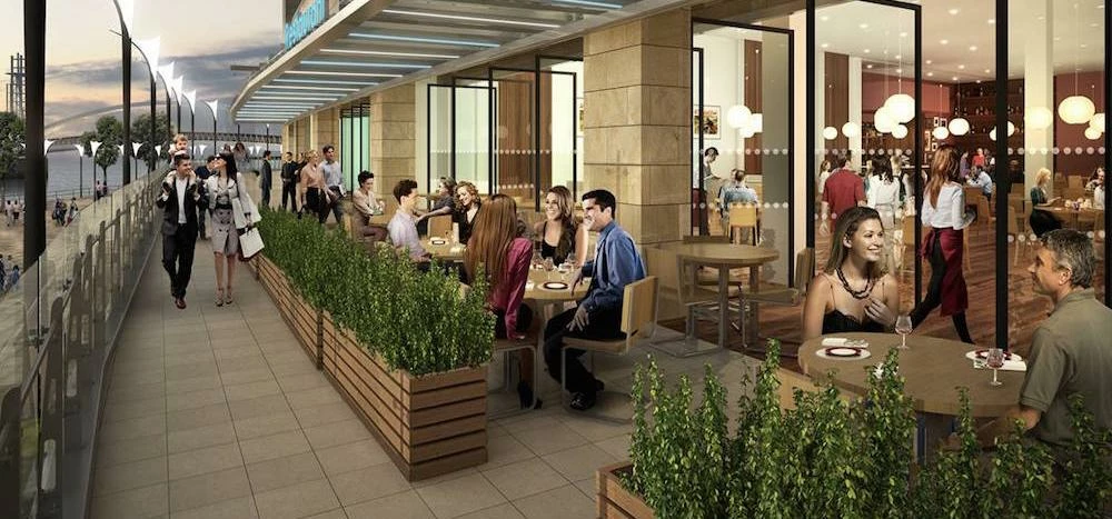 A CGI of the new waterfront dining terrace