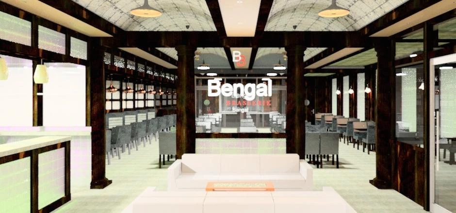 Design of the new Bengal Brasserie Restaurant on Merrion Way in Leeds.