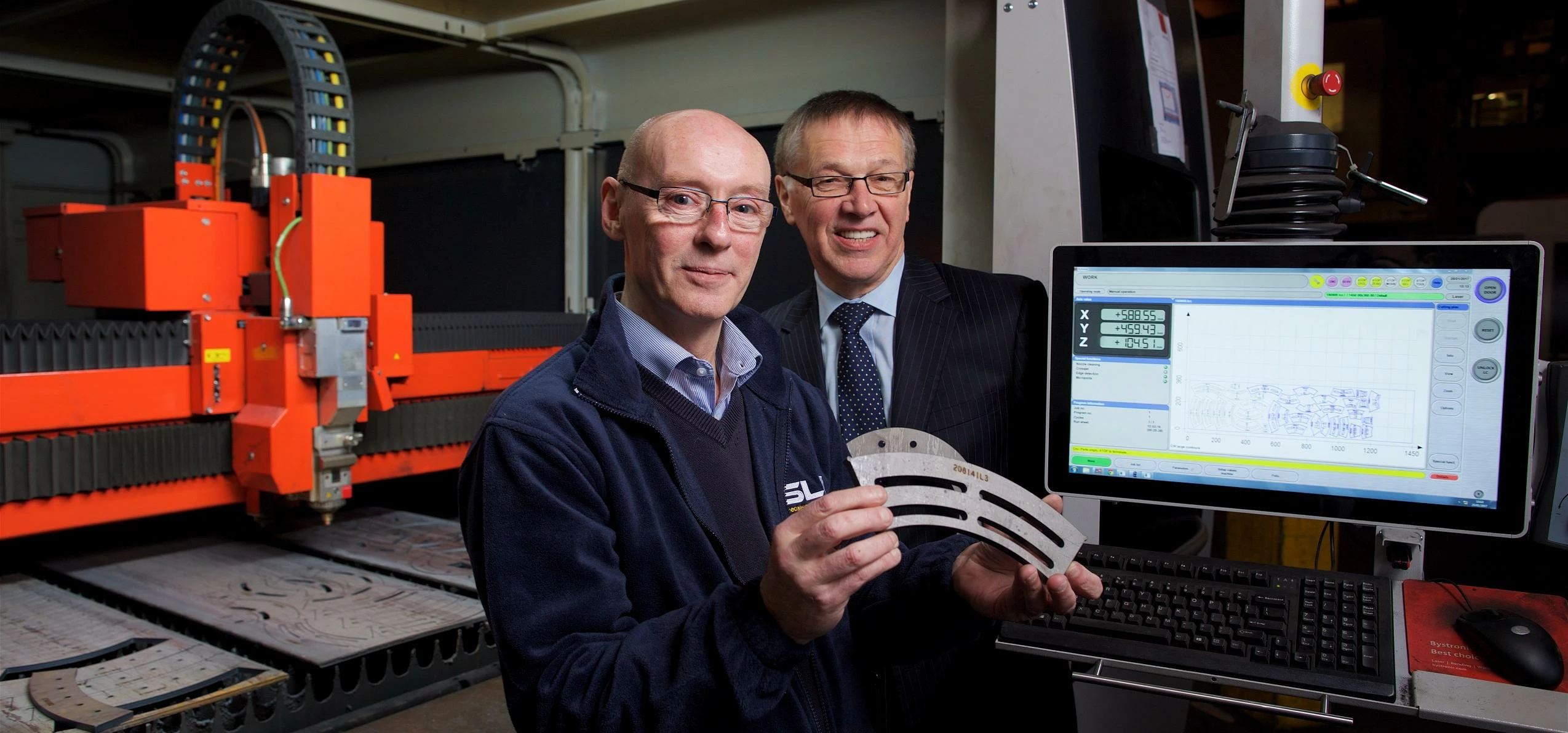 Duncan Proctor of Specialised Laser Products and Grahame Lunt of Finance Yorkshire.