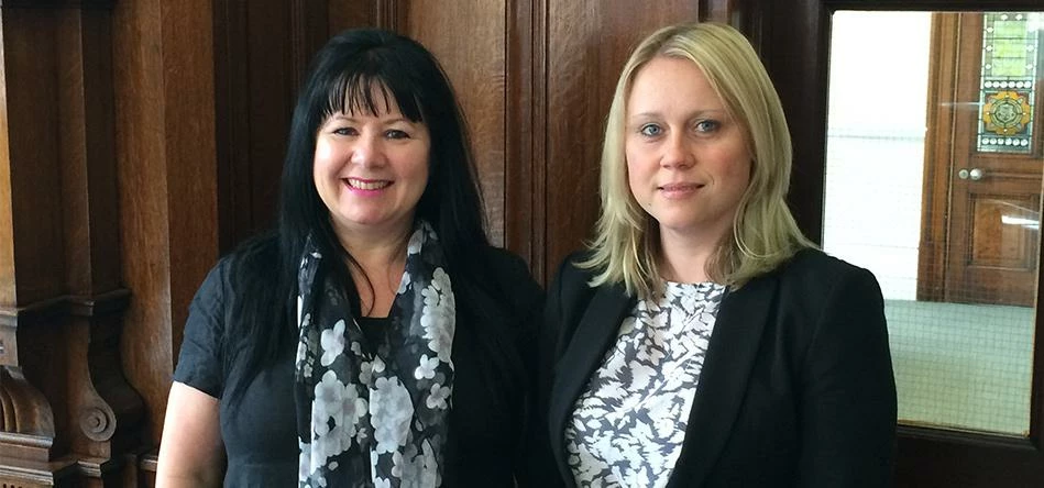 Lynne (left) and Helen at the Greater Manchester Chamber of Commerce