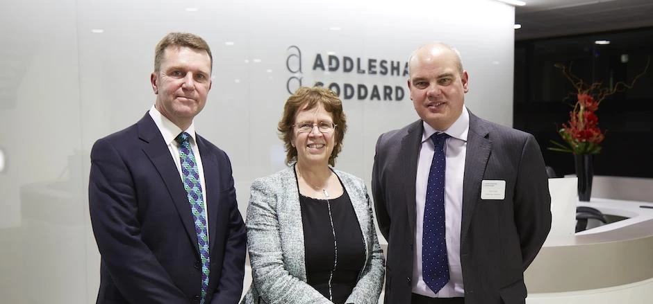  David Brown, Judith Blake and Paul Hirst at the launch event in Addleshaw Goddard’s offices. 