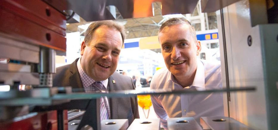  Adrian Haller, managing director of Bruderer UK, with Stuart McSheehy, managing director of Europea