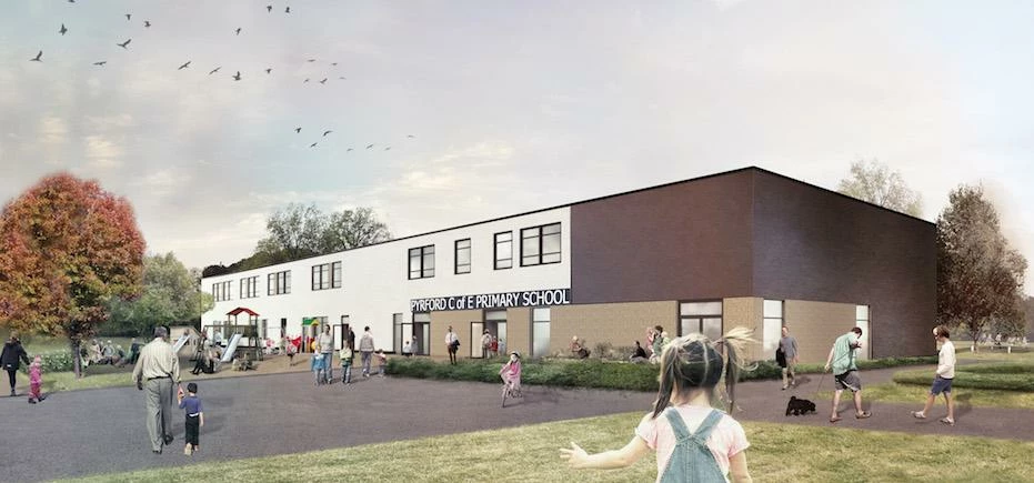 What Pyrford Primary School in Woking will look like after work is completed. 