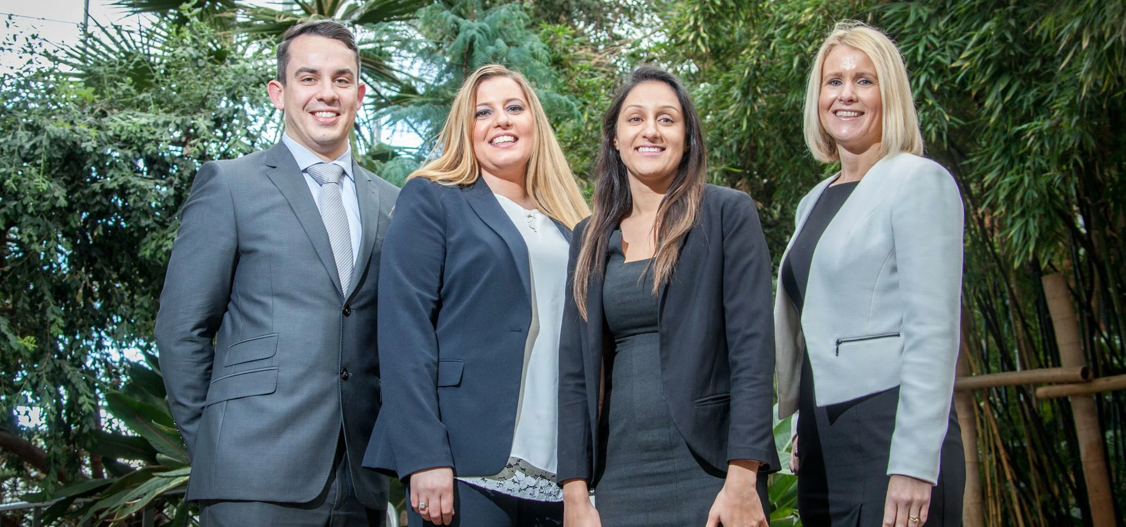 Sharna Poxon, Taylor&Emmet's head of human resources (far right) welcomes (left to right) Oliver Sim