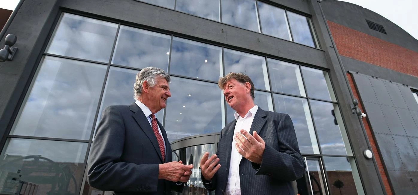 Robert Hough (left) with Liverpool University's Alan Harding