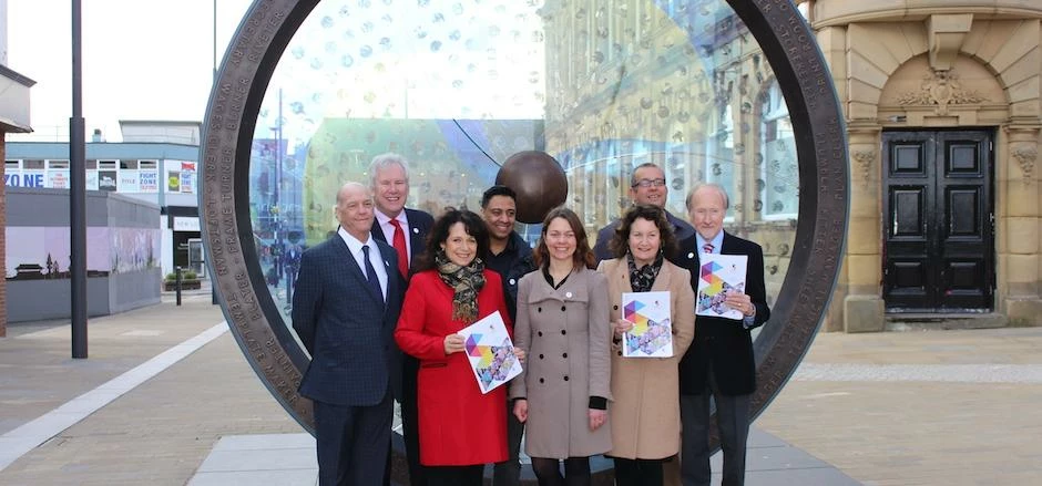  Cllr Paul Watson, Paul Callaghan, Julie Elliott, MP Sunderland Central; Kam Chera, Rebecca Ball, Sh