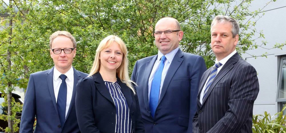Pictured left to right – Tim Davies, Sara Parker, managing director Paul Moran and Ian Jeffery