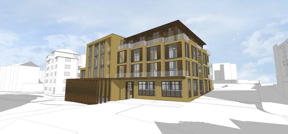 Mock-up of the proposed Four 5 Two building on Finchley Road.