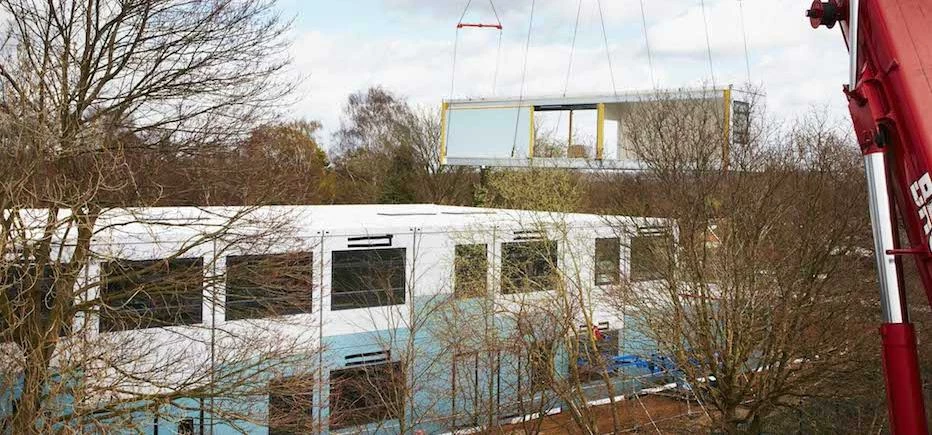The modules were craned into position on site in Woking in just seven days. 