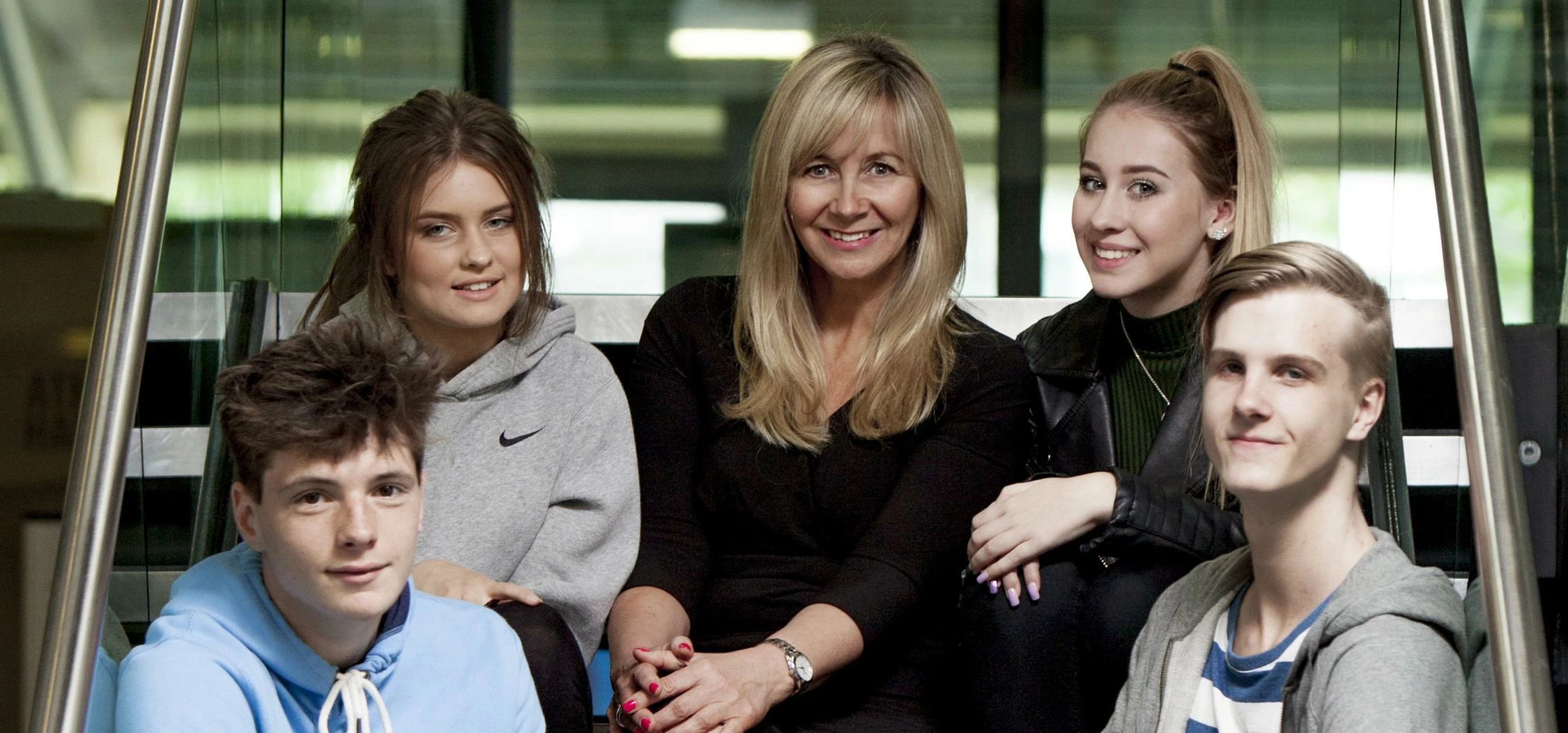 Gateshead College Principal Judith Doyle with students 