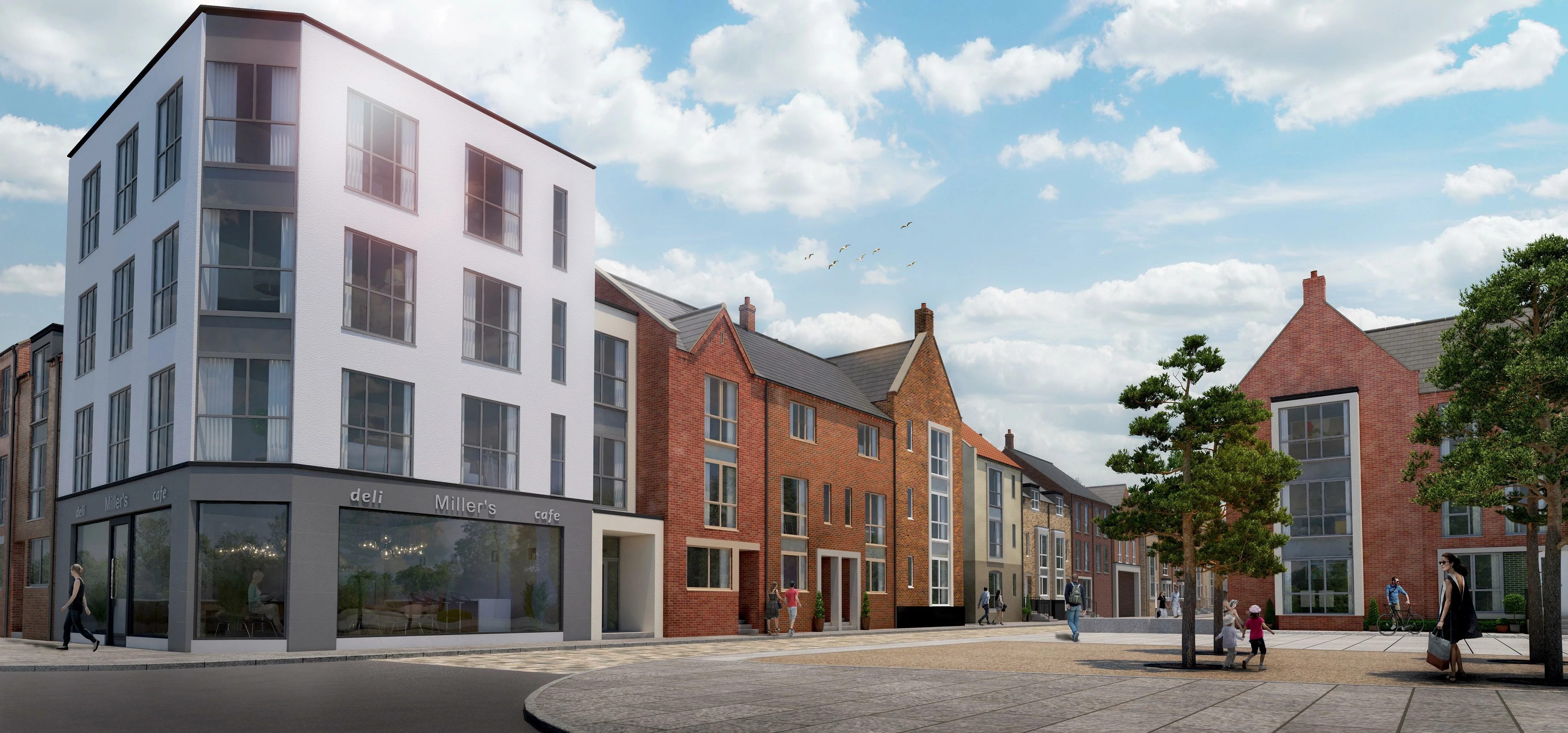 A CGI of some of the proposed residential development within the Fruit Market.