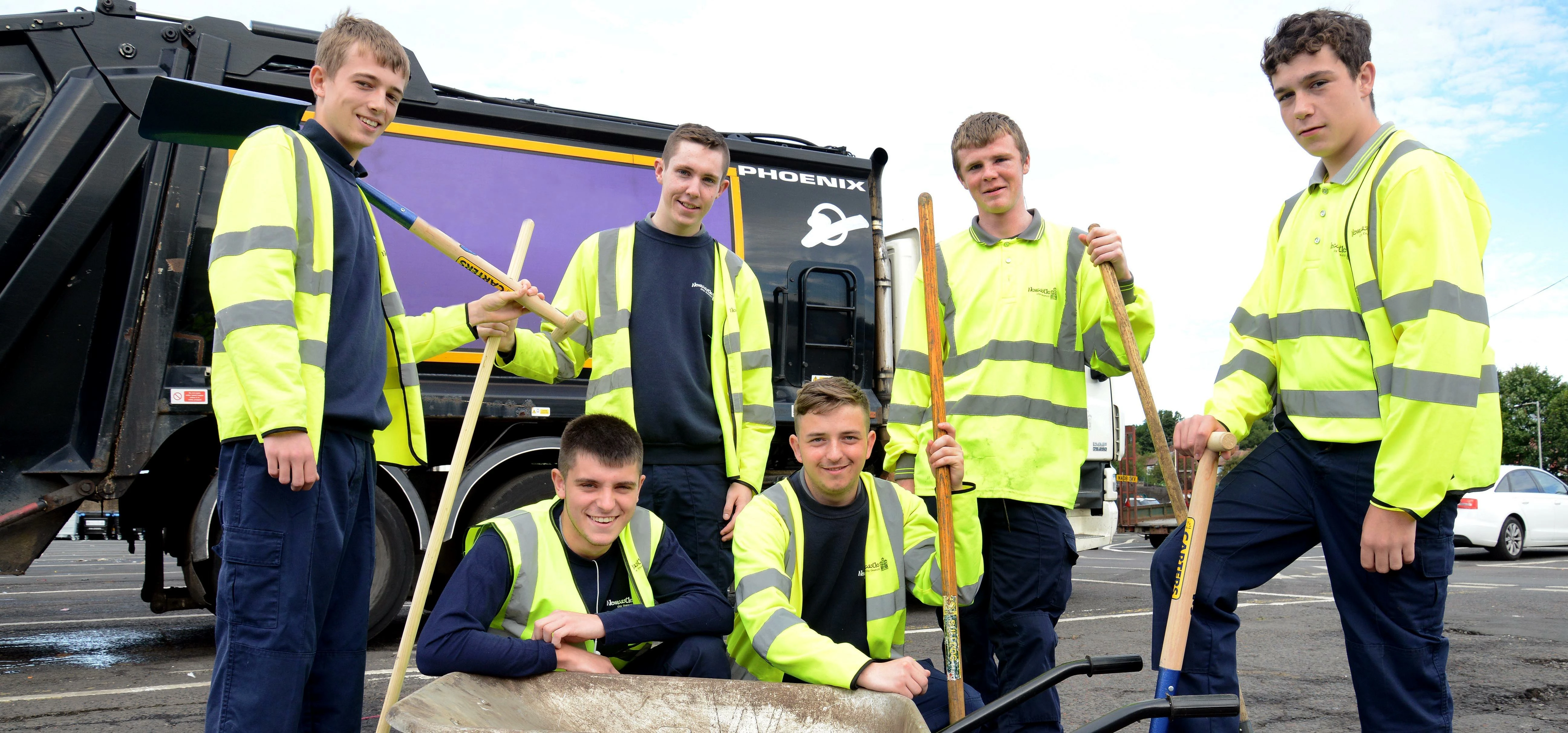 The Pre-apprentices (L-R) Luke Gibson, Joe Luff, Lewis Allison, Dean English, Richard Carter and Joh