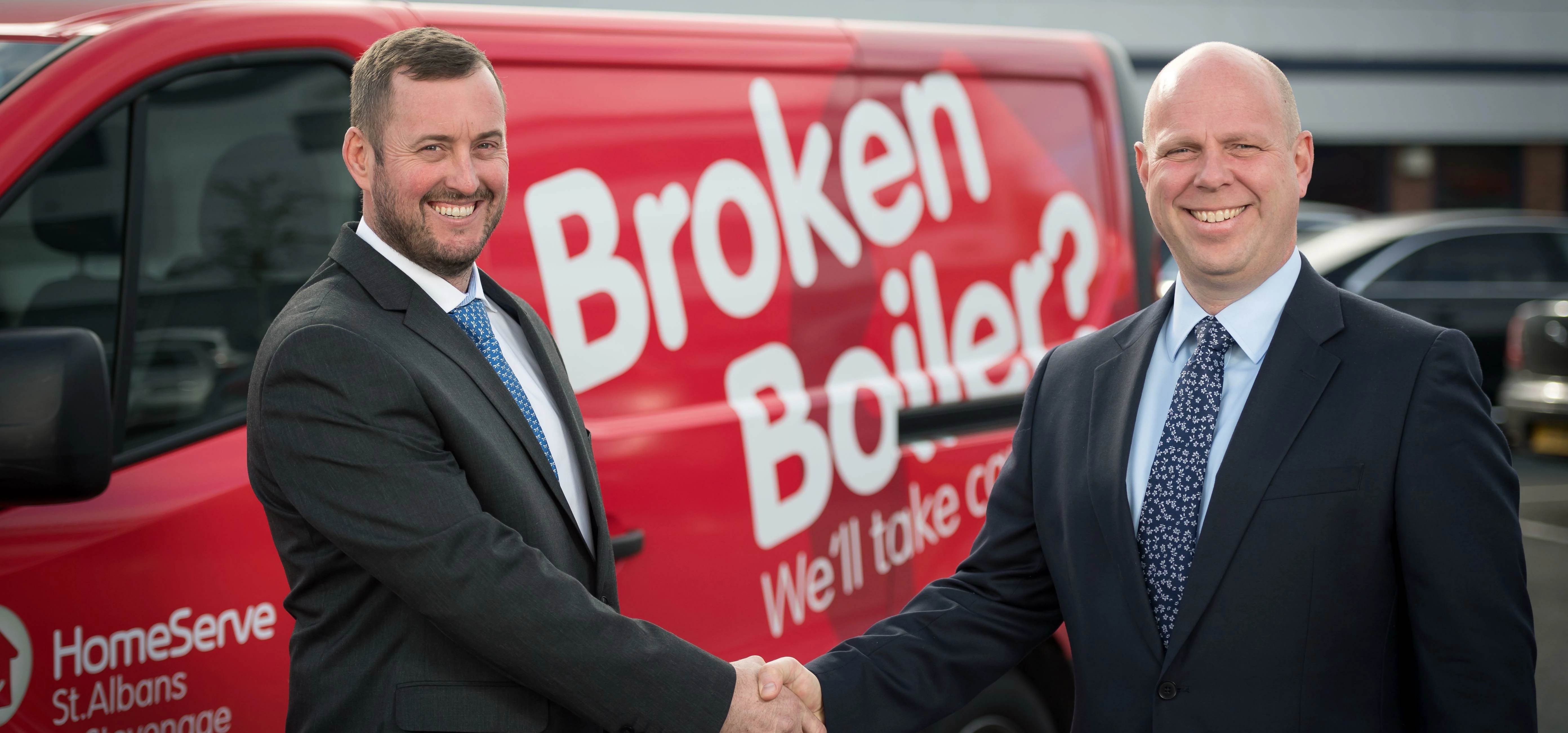 (From Left to right) Matt Craughwell, Managing Director of 24-7 Plumbing & Heating Ltd with Thomas R