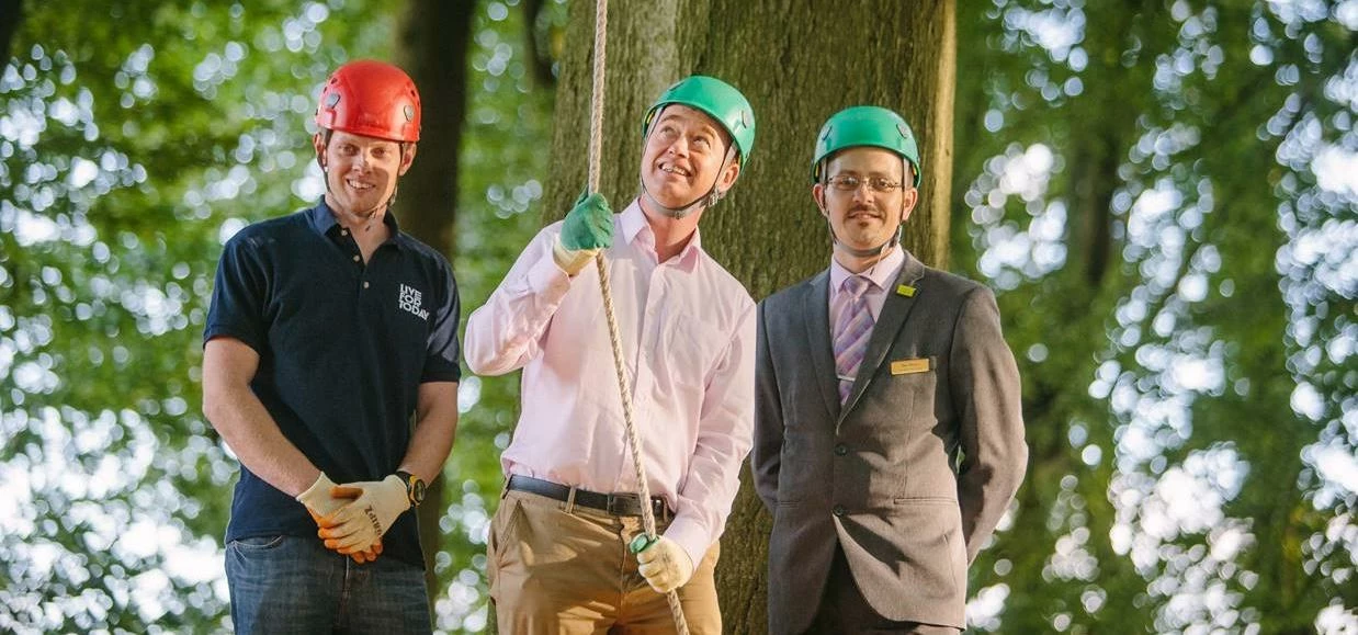 Danii Bowdler of Live For Today, with Tim Farron MP and Ben Mayou, general manager of The Castle Gre
