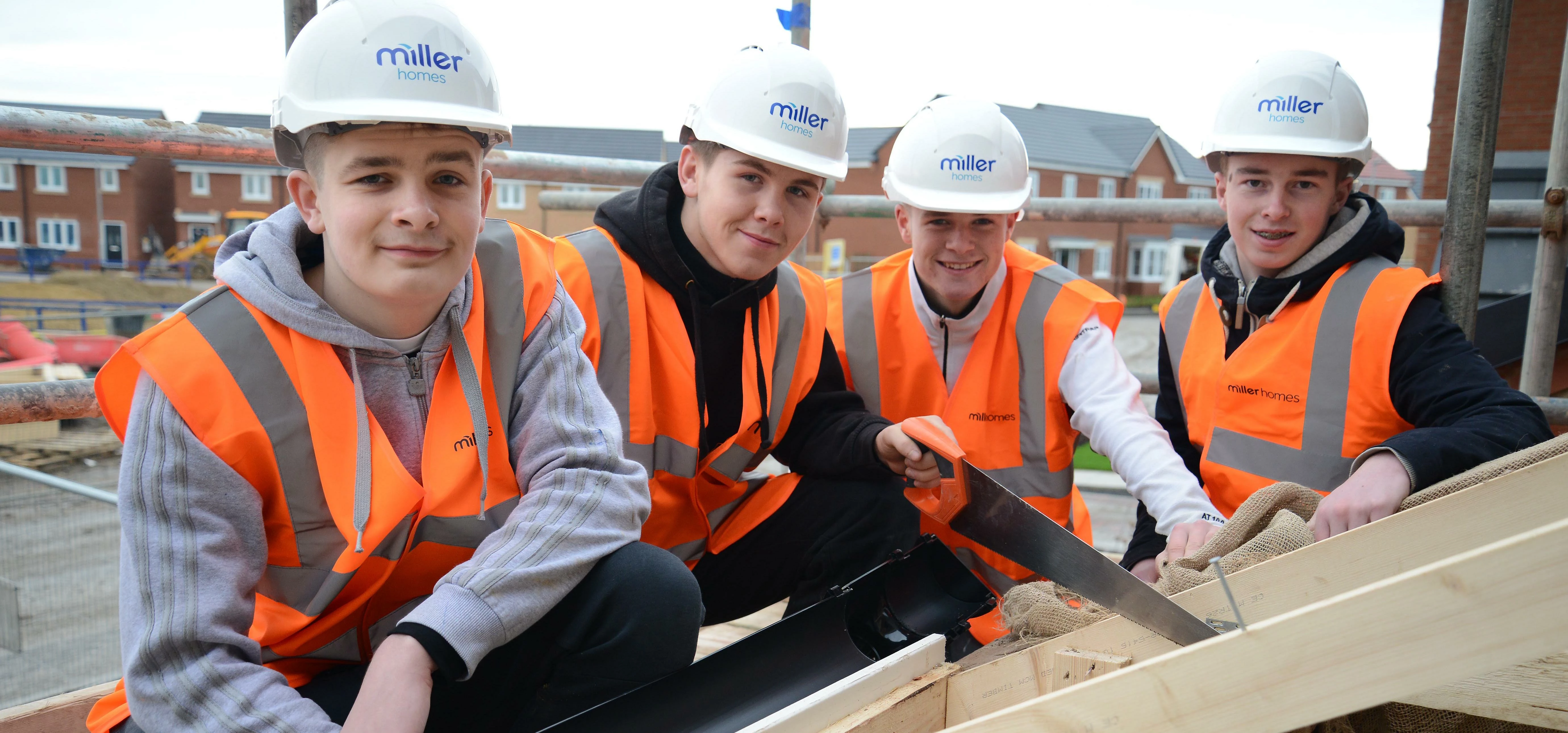 Miller Homes new apprentices Josh Turner, Owen Rees, Adam Corbett and Luke Hodgson