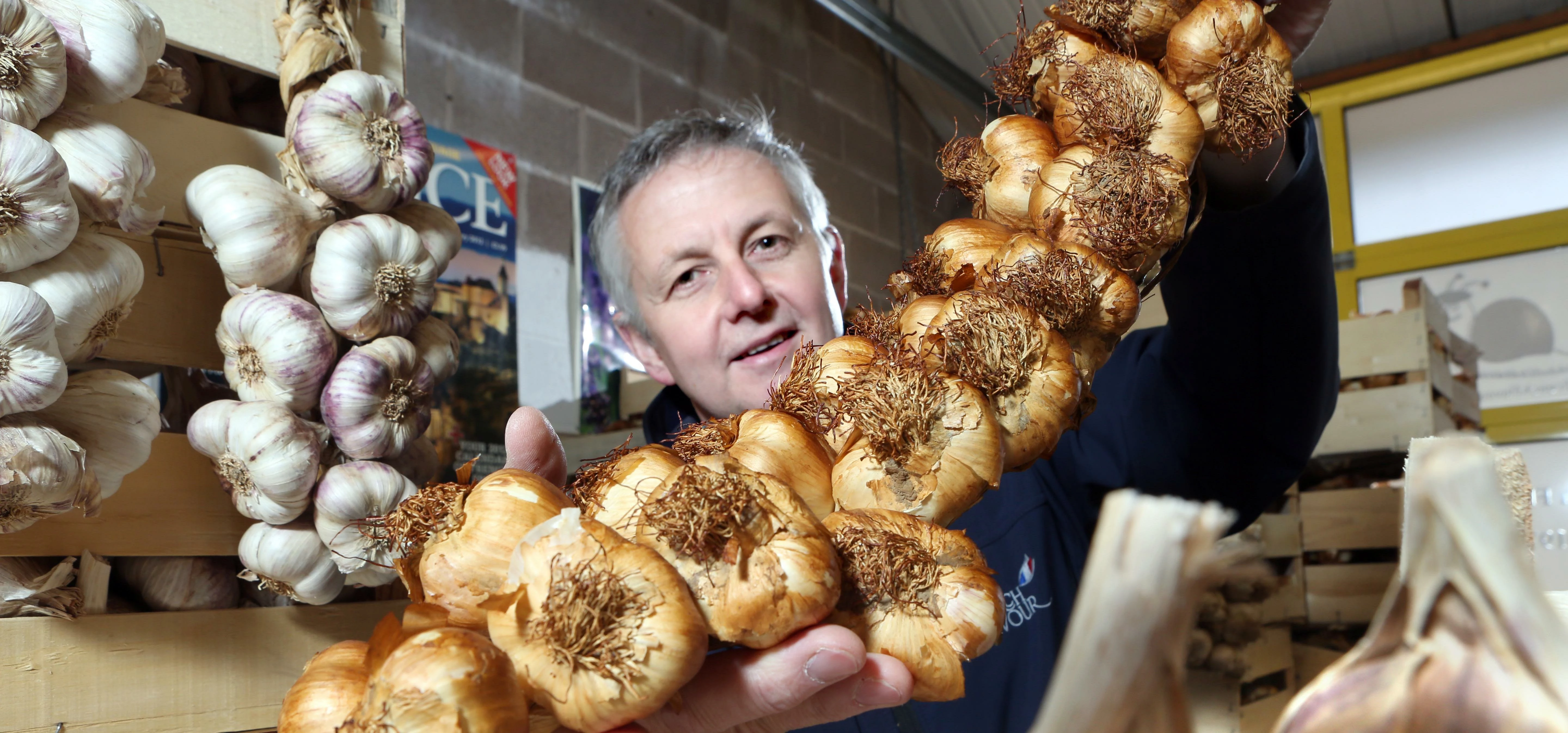 French Flavour owner Ian Rowley with his imported garlic