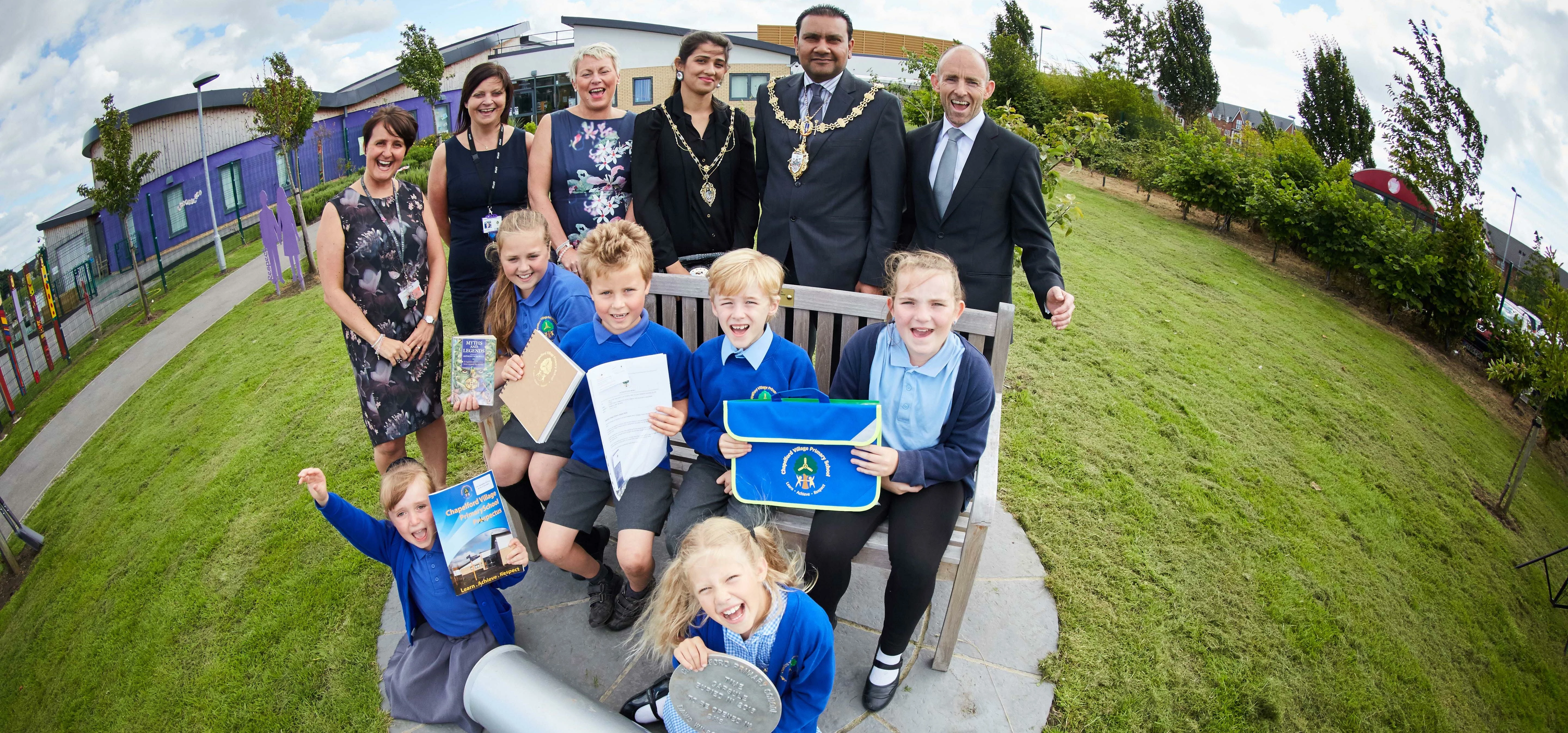 A time capsule was buried at Chapelford Primary School