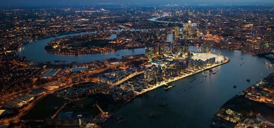 A CGI of Greenwich Peninsula