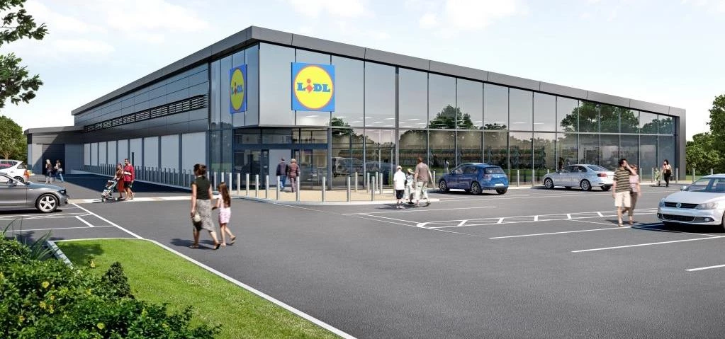 Image: CGI of a Lidl store