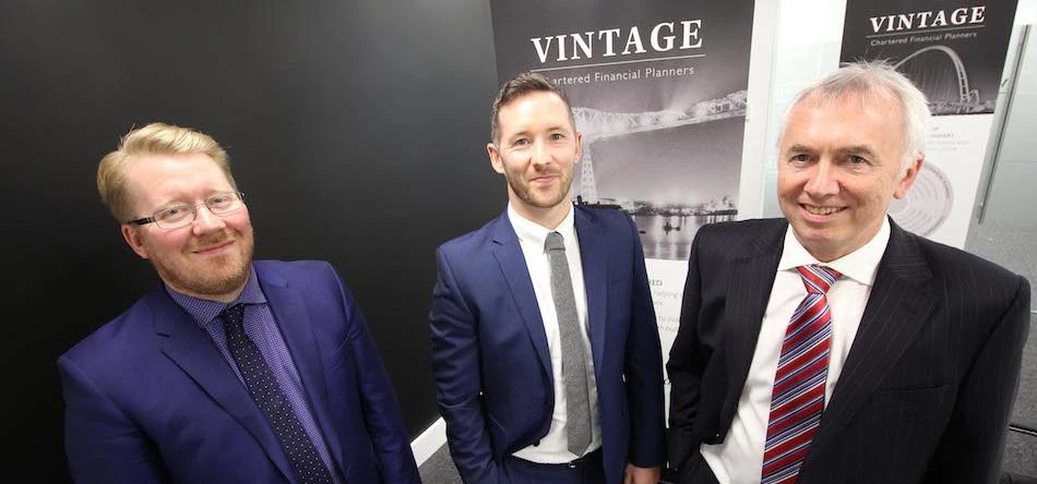New managing partner Sam Tate (centre), pictured with fellow partners Steven Hodgson and Paul Adams,