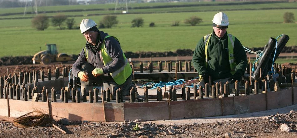 Members of the Banks Renewables team working on the construction of one of its onshore wind farms
