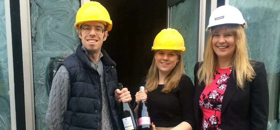  Kim Eastwood of Carter Jonas with Laurence and Gemma Page-Connolly of The Champagne Concept.