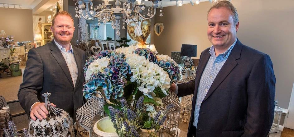 Nik Hill (right), managing director of Baytree Interiors, with Clarion partner Martin Grange