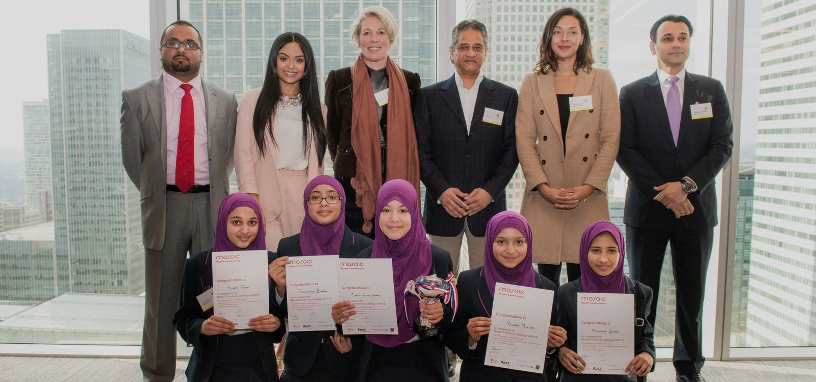 Team S-MART from Eden Girls' School in Waltham Forest celebrate their victory