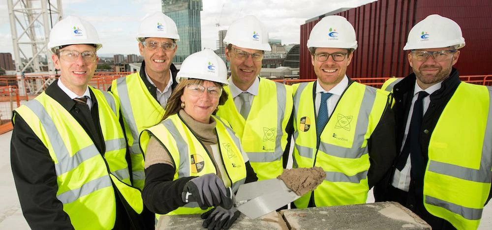 L-R: Jonathan Stanlake (Bilfinger GVA), John Hughes (Ask Real Estate), Cllr Susan Quinn, Dan William